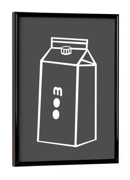 Poster mit schwarzem Rahmen "MOO (No.1)" artboxONE - Typografie,Essen & Trinken,Abstrakt