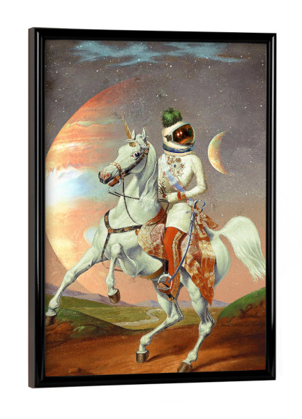 Poster mit schwarzem Rahmen "König der Galaxis" artboxONE - Fiktion,Galaxy,Lustig