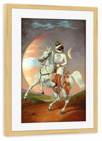 Poster mit Rahmen kiefer "König der Galaxis" artboxONE - Fiktion,Galaxy,Lustig