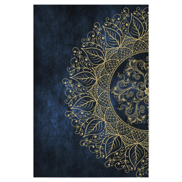 Poster 30x20 cm "Mandaleaf blau & gold" artboxONE - Natur,Floral,Abstrakt - Mandala,Vektor,Digital,Blatt,Natur,Abstrakt,Arabisch,Yoga,Zen,Meditation