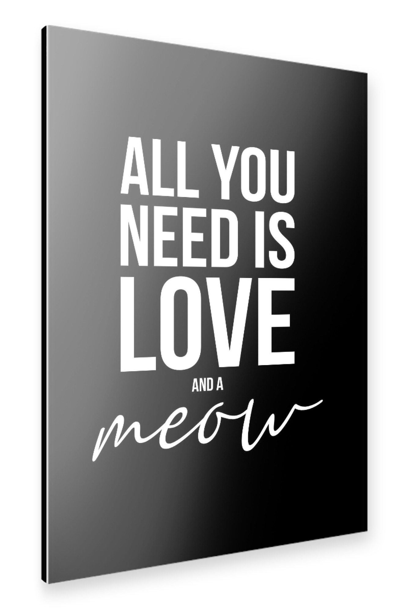 Alu-Dibond "LOVE AND CATS (Black)" 30x20 cm artboxONE