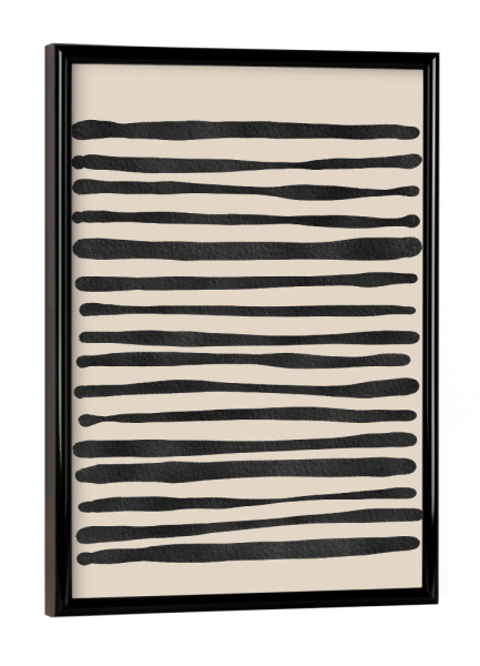 Poster mit schwarzem Rahmen "Beige schwarze Strichzeichnungen" artboxONE - Abstrakt,Geometrie
