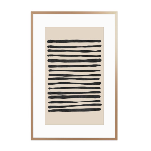 Beige Black Line Art