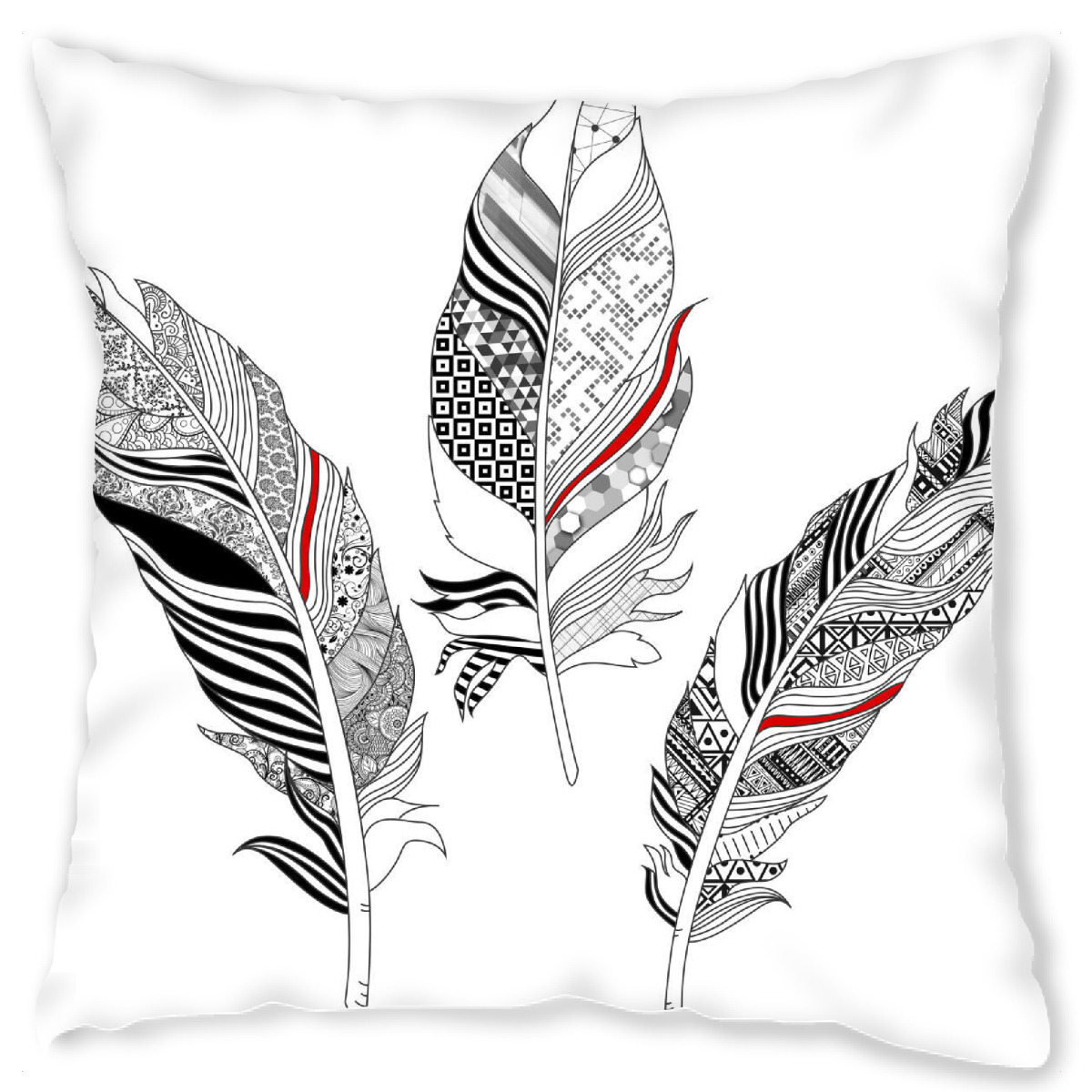 Design-Kissen "Stammes-Federn" artboxONE - Natur,Tiere,Abstrakt - Feder,Vogel,Tier,Natur,Stammes-,Mandala,Zen,Yoga