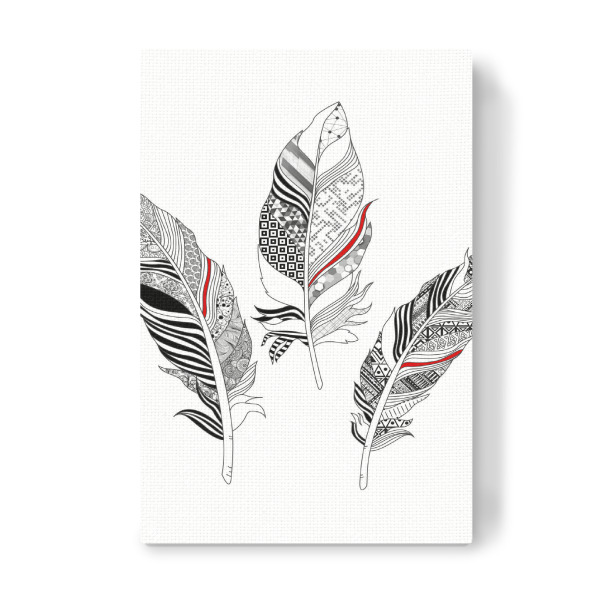 Leinwandbild "Stammes-Federn" artboxONE - Natur,Tiere,Abstrakt - Feder,Vogel,Tier,Natur,Stammes-,Mandala,Zen,Yoga