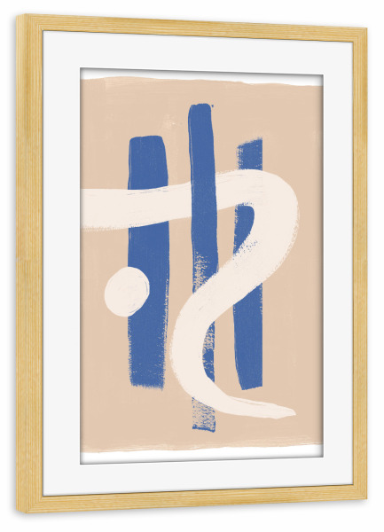 Poster mit Rahmen kiefer "Malou Studio - Athina Blue" artboxONE - Abstrakt,Geometrie