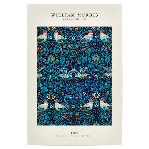 Poster "William Morris - Birds" artboxONE - Natur,Floral,Tiere - Vogel,Tier,Natur,Floral,Muster,Morris,Kunstdruck,Kunstwerk,Kunst,Malerei,Gemälde