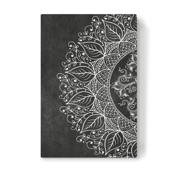 Leinwandbild "Mandaleaf Schwarz" artboxONE - Natur,Floral,Abstrakt - Mandala,Vektor,Digital,Blatt,Natur,Abstrakt,Arabisch,Yoga,Zen,Meditation