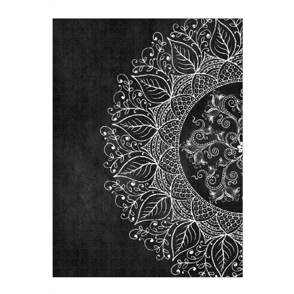artboxONE Puzzle "Mandaleaf Schwarz" artboxONE - Natur,Floral,Abstrakt - Mandala,Vektor,Digital,Blatt,Natur,Abstrakt,Arabisch,Yoga,Zen,Meditation