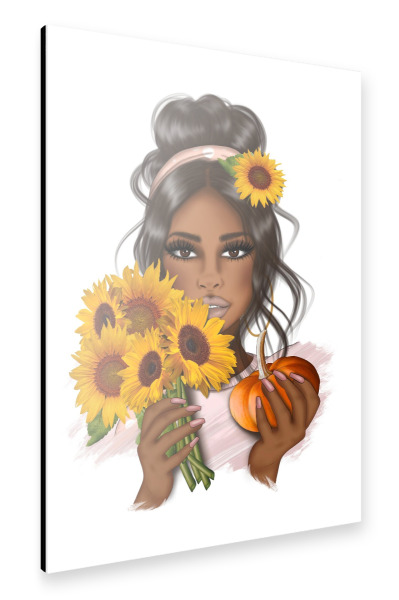 Alu-Dibond "Sonnenblumenmädchen Portrait" 30x20 cm artboxONE