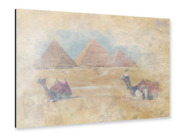 Alu-Dibond "Aquarell der Pyramiden von Gizeh" 30x20 cm artboxONE