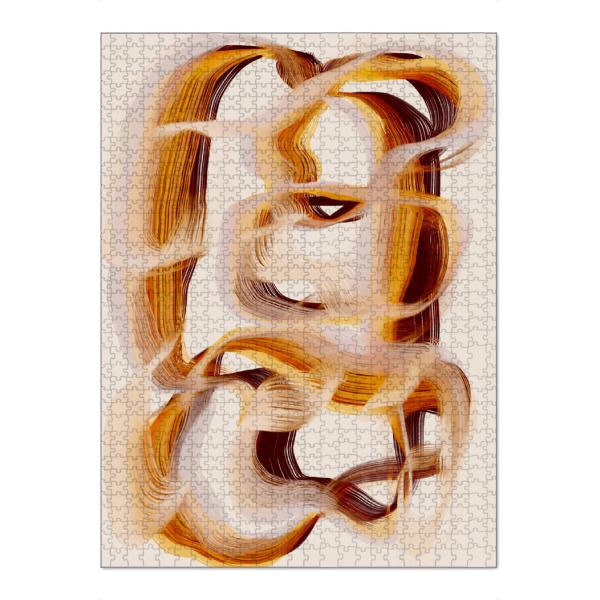 Puzzle Ravensburger "Karamell" artboxONE - Abstrakt,Für Mama,Für Papa - Karamell,Abstrakt,Formen,Pinselstriche,Strokes,Braun,Beige - Bild karamell