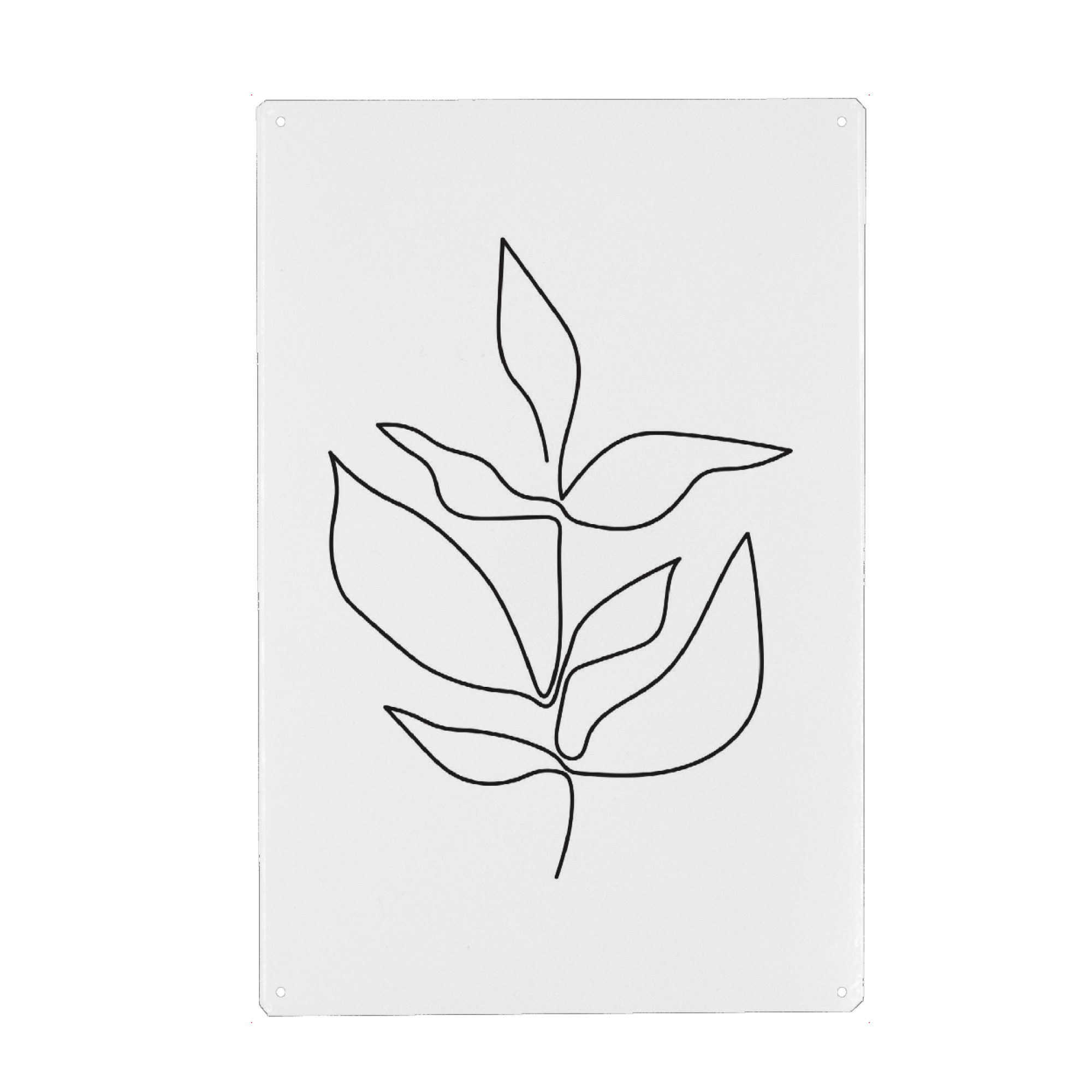 Metall Poster "Einzeilige Blattpflanze botanisch" artboxONE - Floral
