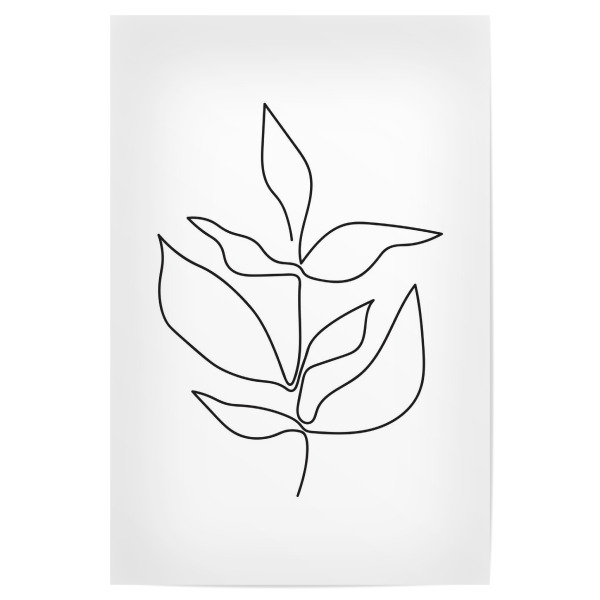 Poster 30x20 cm "Einzeilige Blattpflanze botanisch" artboxONE - Floral