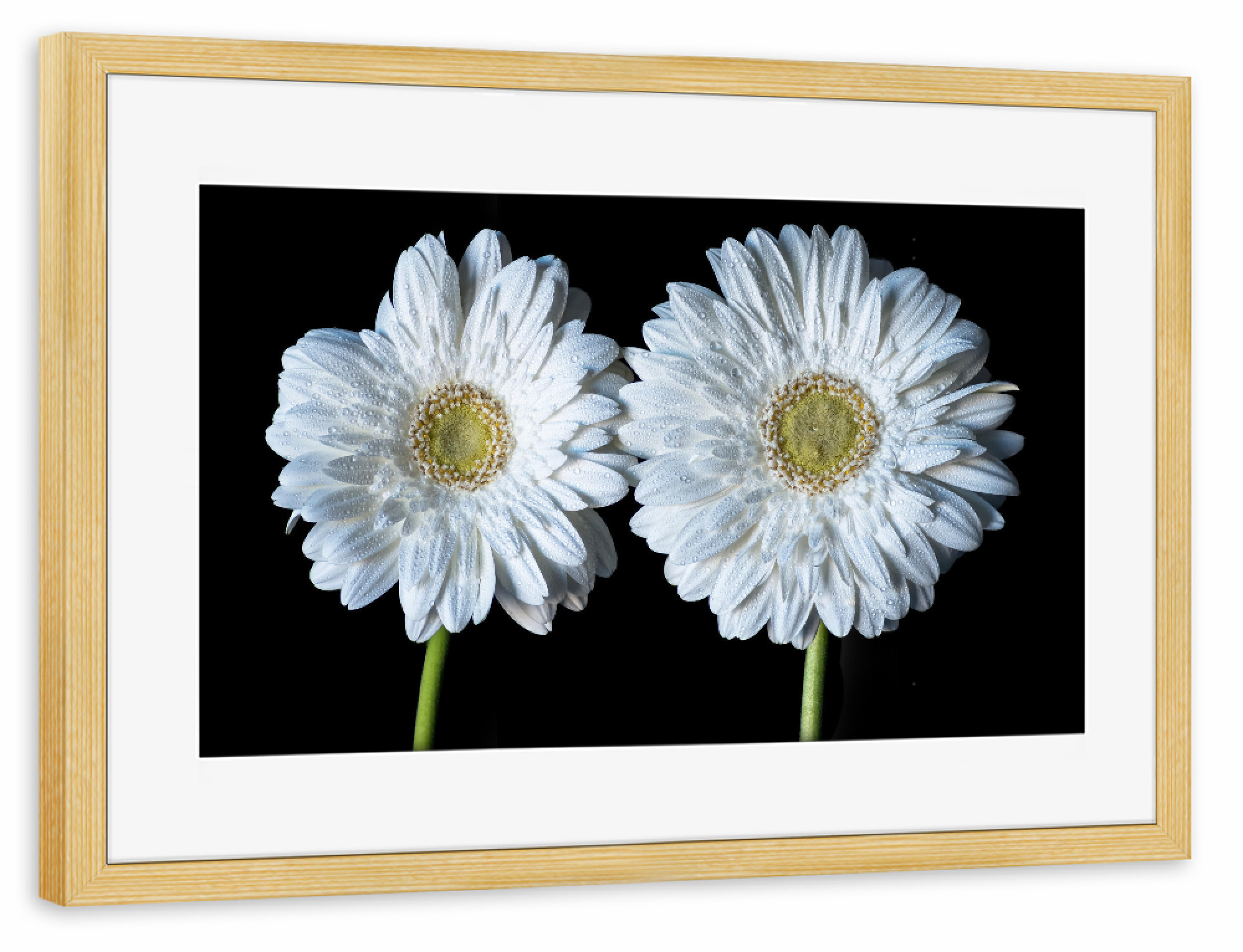Poster mit Rahmen kiefer "Nasse Blumen" artboxONE - Natur,Floral,Abstrakt,Für Mama