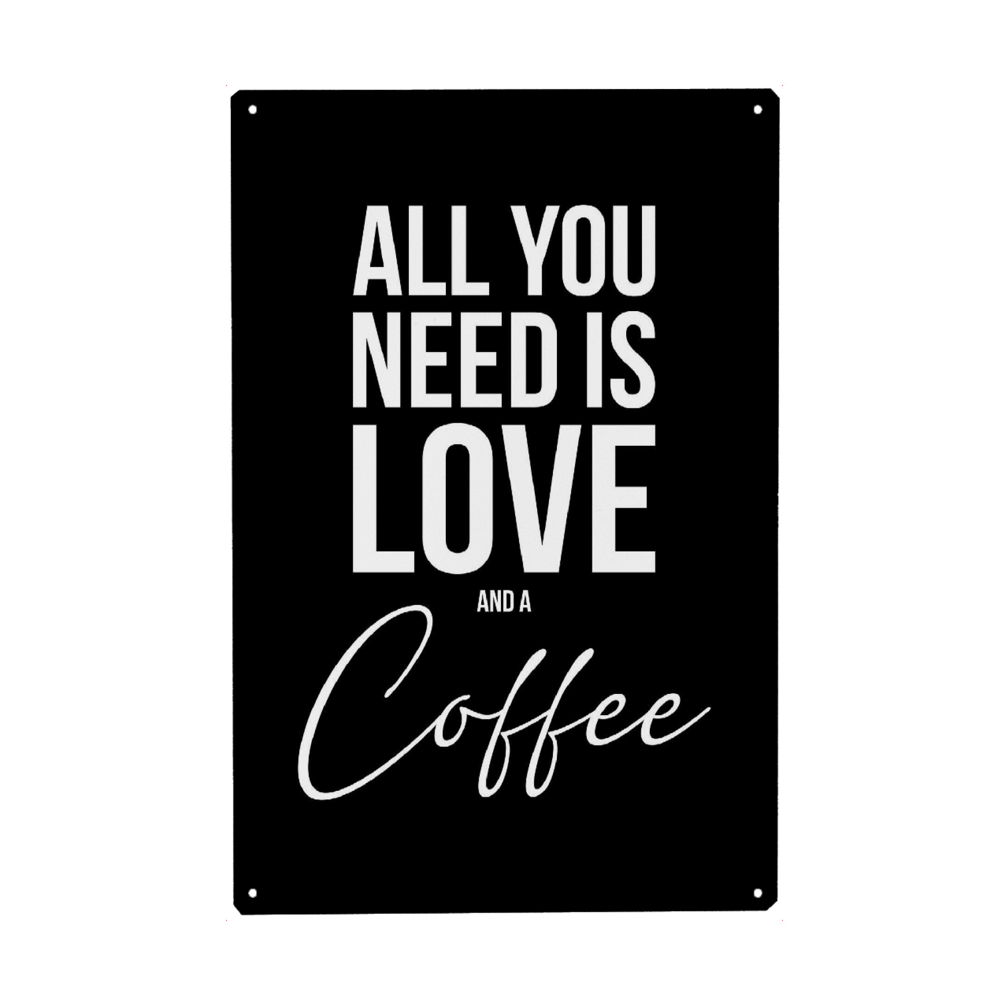 Holzbild "LOVE AND COFFEE (Black)" artboxONE - Typografie,Essen & Trinken,Schwarzweiß