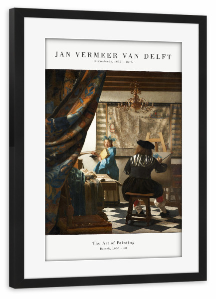 Poster mit Rahmen schwarz "Vermeer - Die Kunst des Malens" artboxONE - Menschen