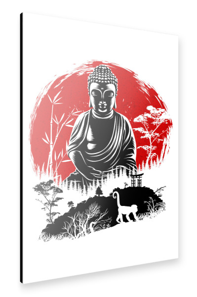 Alu-Dibond "Buddha unter der Sonne" 30x20 cm artboxONE