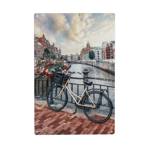 Metall Poster "Romantisches Amsterdam" artboxONE - Städte,Reise,Architektur,Reise / Länder,Städte / Amsterdam
