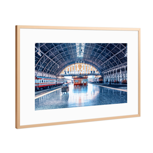 Poster mit Rahmen Kupfer "Bahnhof Hua Lamphong" artboxONE - Städte,Reise,Architektur,Reise / Asien,Reise / Länder