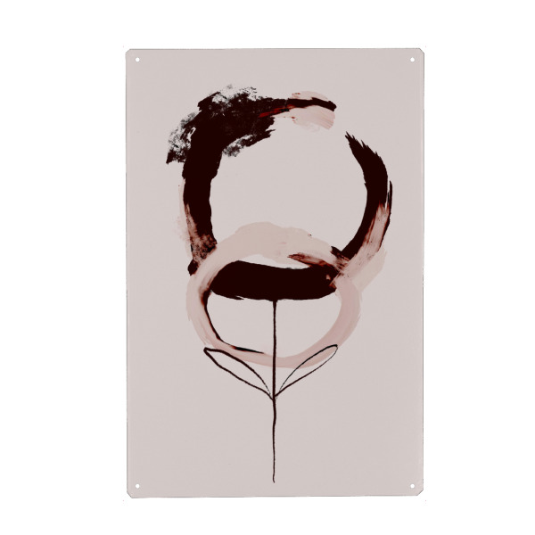 Metall Poster "Coffee Flower" artboxONE - Floral,Abstrakt - Abstrakt,Beige,Braun,Kaffee,Blume,Dekorativ,Schön - Blechschild