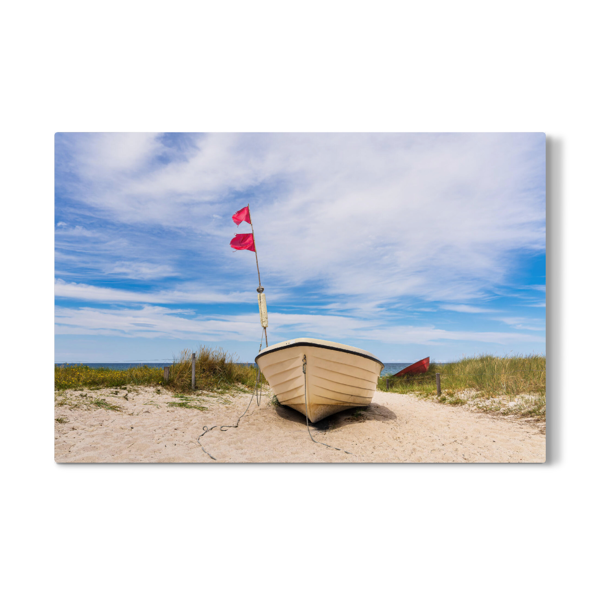 Galerie-Print "Fischerboot, Düne, Wolken" 30x20 cm artboxONE