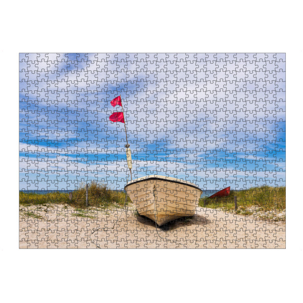 Puzzle Ravensburger "Fischerboot, Düne, Wolken" artboxONE - Natur,Reise,Reise / Strand und Meer