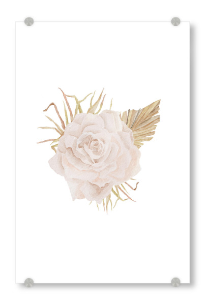 Acrylglasbild "Aquarell Blumenstrauß Kunst" artboxONE - Floral - Blume,Rose,Rosa,Blumen,Strauß,Aquarell,Druckbar,Kunst