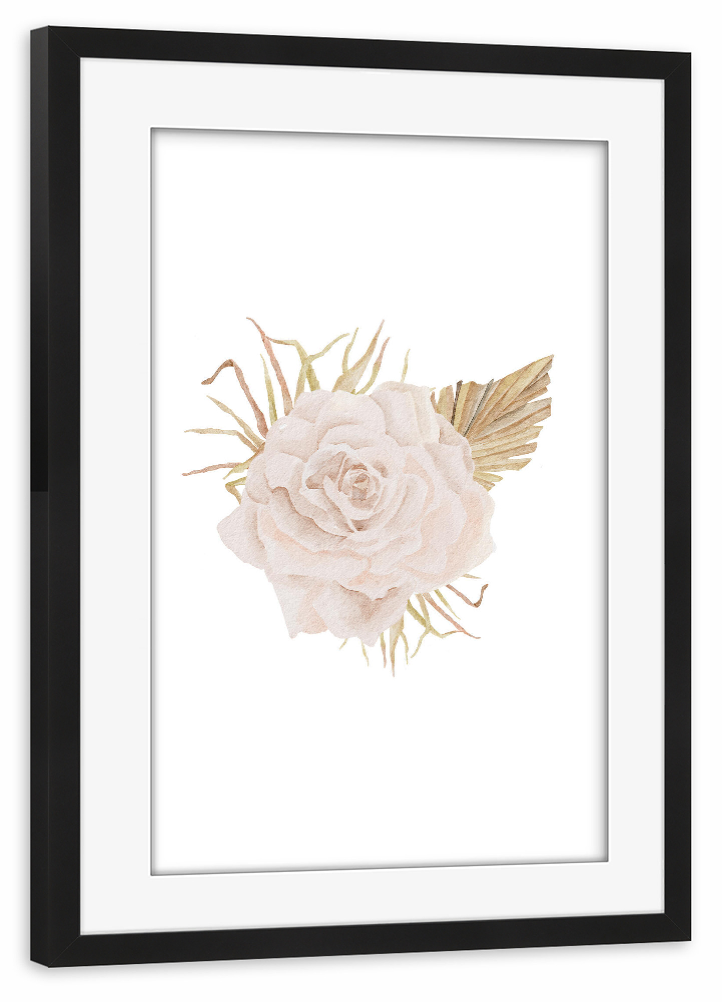 Poster mit Rahmen schwarz "Aquarell Blumenstrauß Kunst" artboxONE - Floral - Blume,Rose,Rosa,Blumen,Strauß,Aquarell,Druckbar,Kunst