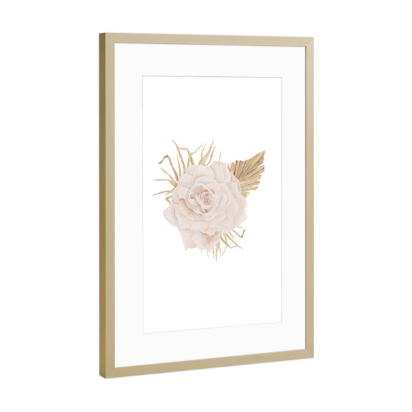 Poster mit Rahmen Gold "Aquarell Blumenstrauß Kunst" artboxONE - Floral - Blume,Rose,Rosa,Blumen,Strauß,Aquarell,Druckbar,Kunst