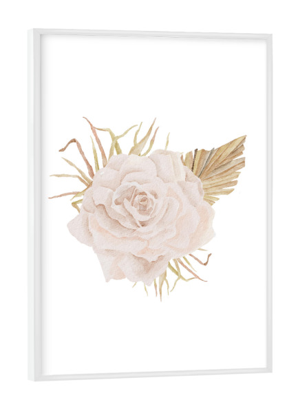 Poster mit weißem Rahmen "Aquarell Blumenstrauß Kunst" artboxONE - Floral - Blume,Rose,Rosa,Blumen,Strauß,Aquarell,Druckbar,Kunst