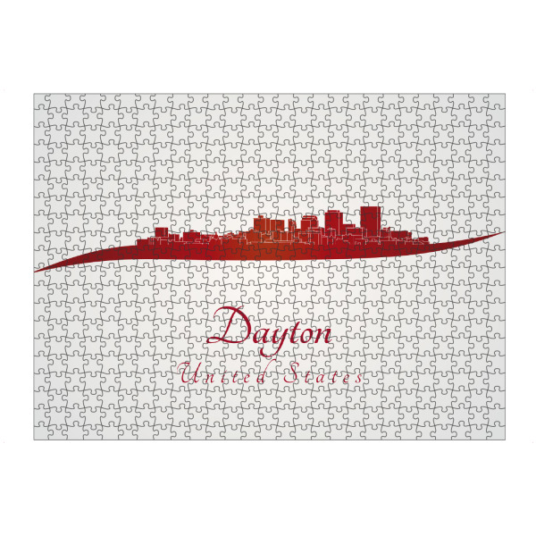 Puzzle Ravensburger "Skyline von Dayton in Rot" artboxONE - Städte,Architektur