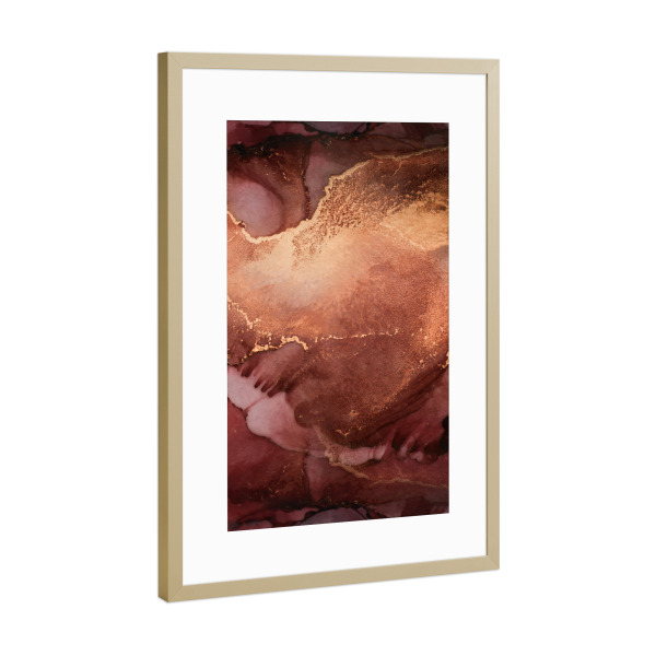 Poster mit Rahmen Gold "Abstrakte Erde" artboxONE - Abstrakt - Abstracto,Abstrakt,Modern,Minimalistisch,Braun,Abstrakte kunst