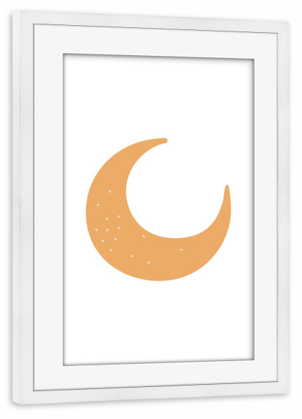 Poster mit Rahmen weiß "Mondelement" artboxONE - Für Kinder - Mond,Abstrakt,Babymond,Druckbar,Kind,Baby,Kinder,Digital,Boho