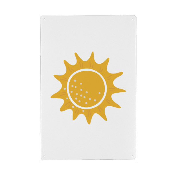 Metall Poster "Babysonne zum Ausdrucken" artboxONE - Für Kinder - Sonne,Sonnenschein,Kunst,Abstrakt,Boho,Digital,Baby,Kind,Kinder,Kinder,Baby sun