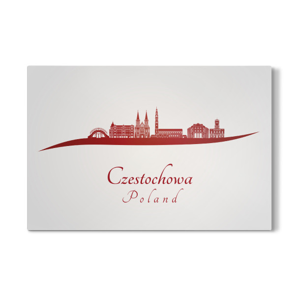 Galerie-Print "Czestochowa-Skyline im Rot" 30x20 cm artboxONE
