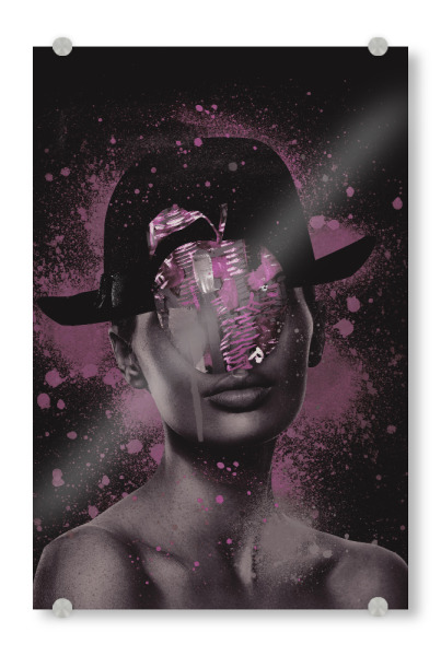 Acrylglasbild "Die Tochter der Farben pink" artboxONE - Natur,Abstrakt,Menschen