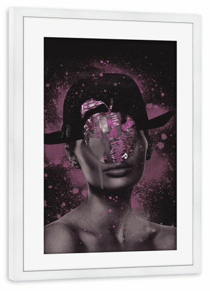 Poster mit Rahmen weiß "Die Tochter der Farben pink" artboxONE - Natur,Abstrakt,Menschen