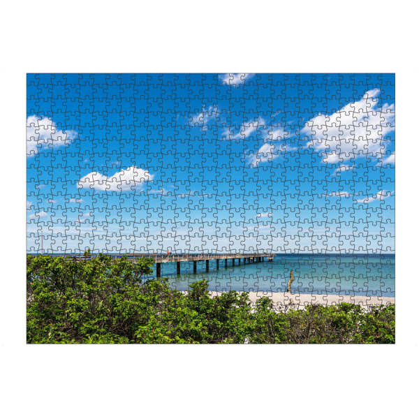 artboxONE Puzzle "Gebüsch, Strand, Seebrücke" artboxONE - Natur,Reise,Architektur,Reise / Strand und Meer