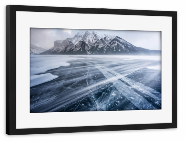 Poster mit Rahmen schwarz "See Minnewanka" artboxONE - Natur,Reise,Reise / Länder