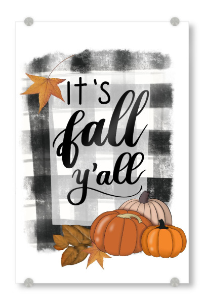 Acrylglasbild "Seine Fall-Yall-Halloween-Grafik" artboxONE - Essen & Trinken / Obst & Gemüse,Festivals,Halloween
