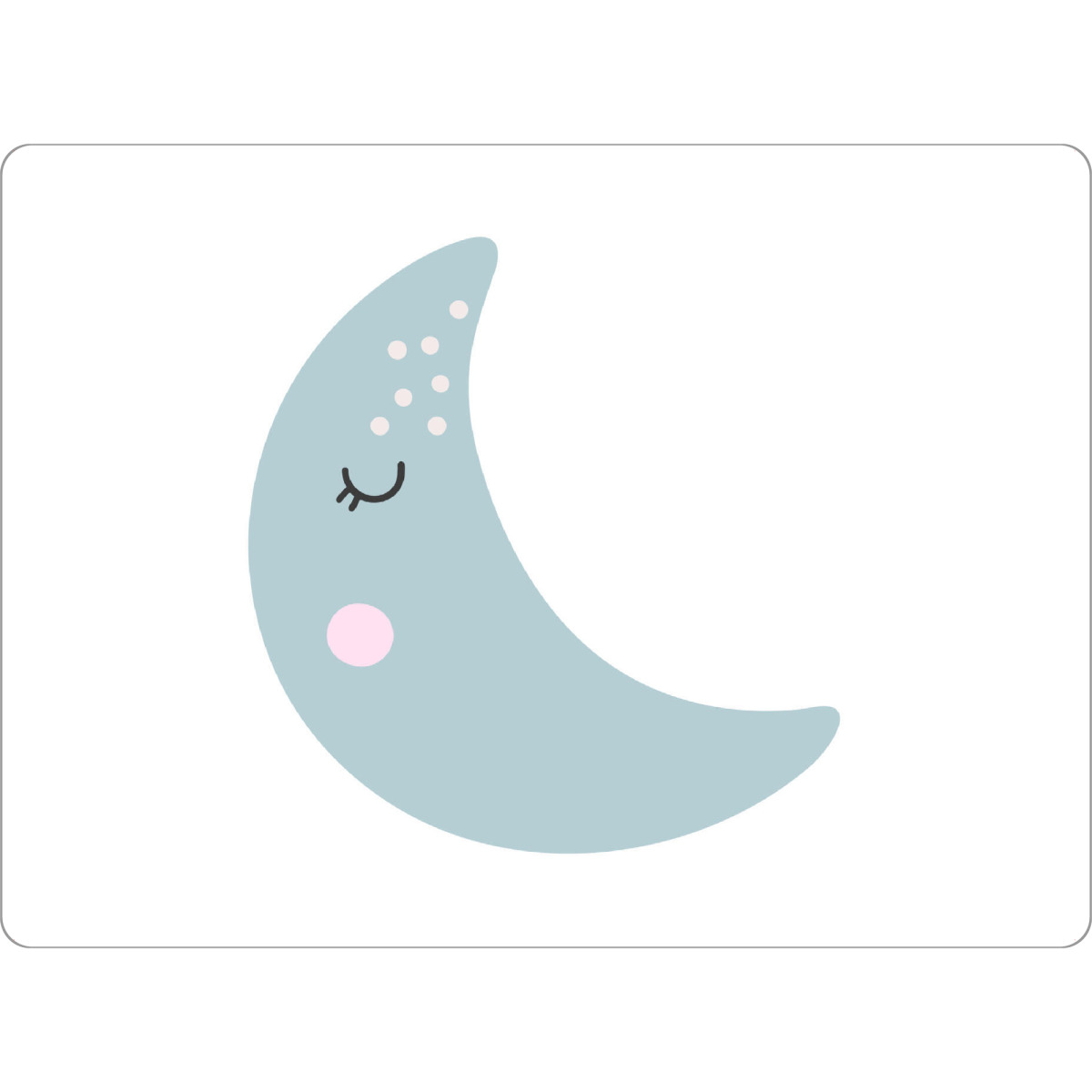 Tischset "Glückliche Mondillustration" artboxONE - Für Kinder - Mond,Abstrakt,Boho,Glücklich,Blau,Mondkunst,Babymond,Baby,Kind,Kinder - Bild mond