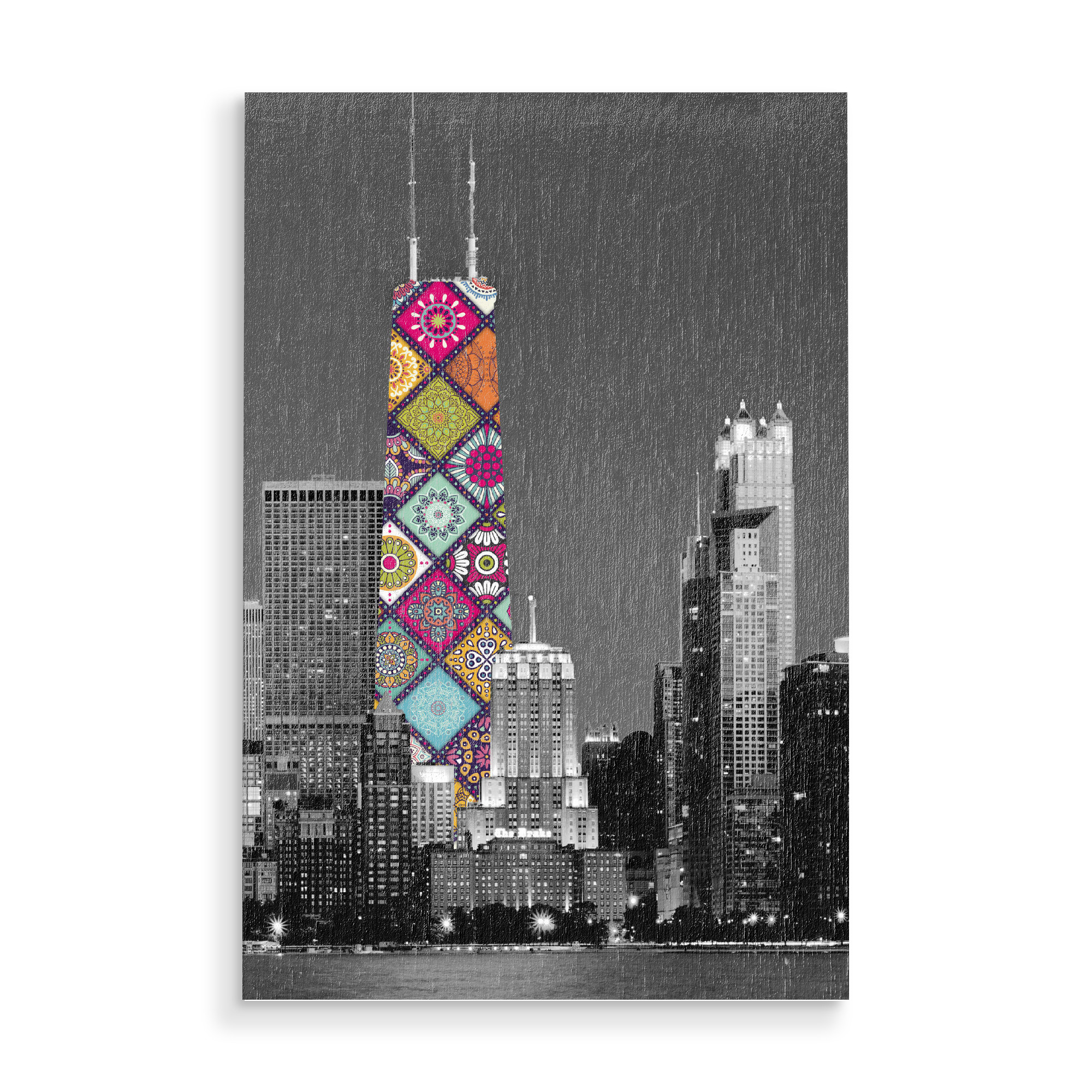 Holzbild "Flippiges Wahrzeichen - Chicago" artboxONE - Abstrakt,Streetart,Städte / Chicago