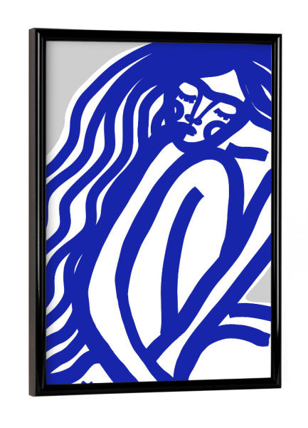Poster mit schwarzem Rahmen "The Silence (Blue Version)" artboxONE - Abstrakt,Menschen,Geometrie