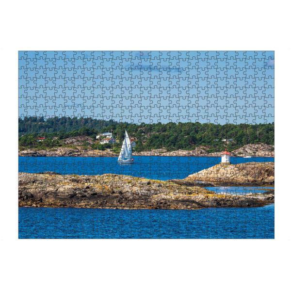 Puzzle Ravensburger "Felsen, Küste, Segelboot" artboxONE - Natur,Reise,Reise / Strand und Meer,Reise / Länder