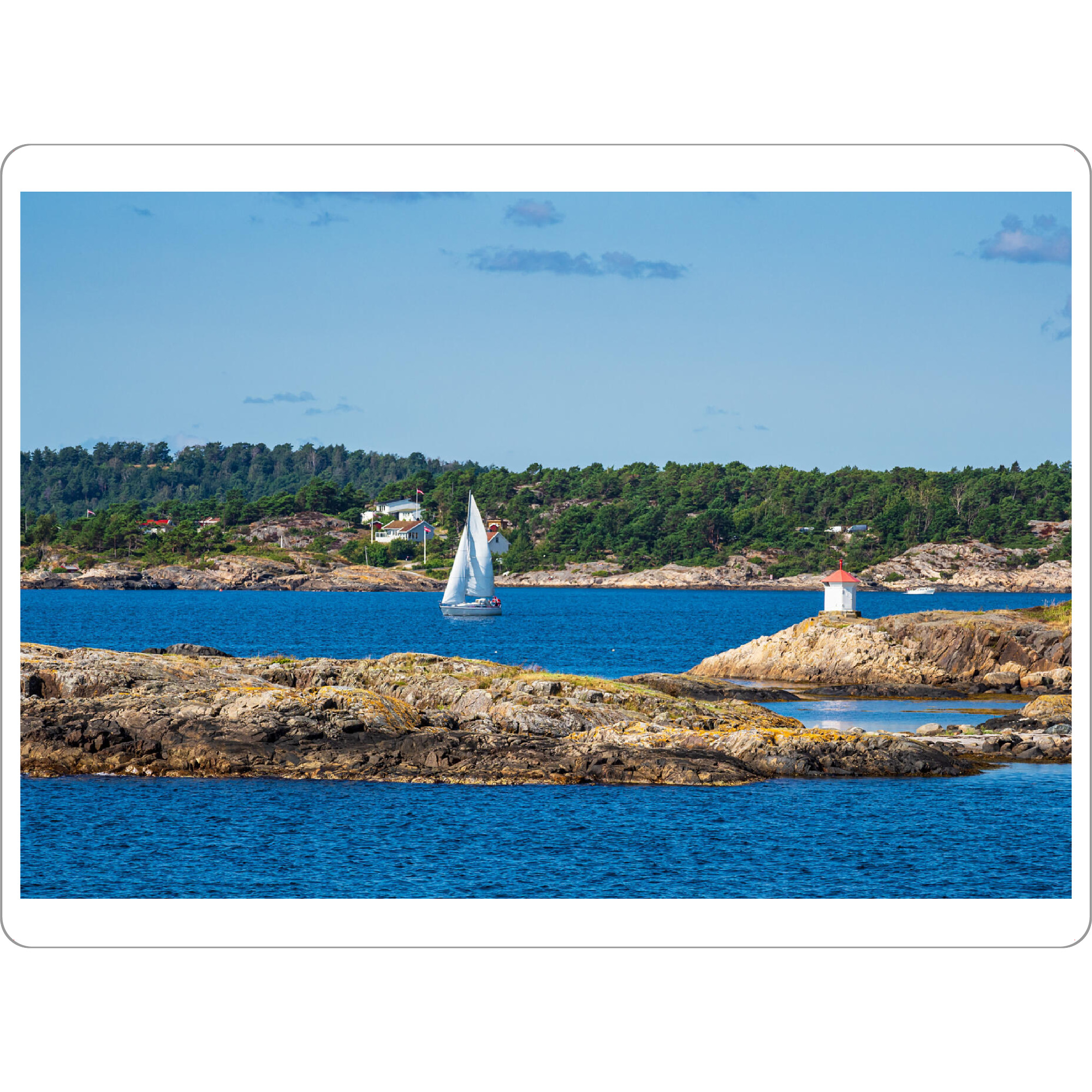 Tischset "Felsen, Küste, Segelboot" artboxONE - Natur,Reise,Reise / Strand und Meer,Reise / Länder