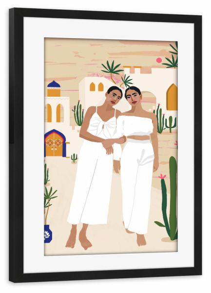 Poster mit Rahmen schwarz "Wachsen Sie zusammen" artboxONE - Natur,Menschen,Architektur