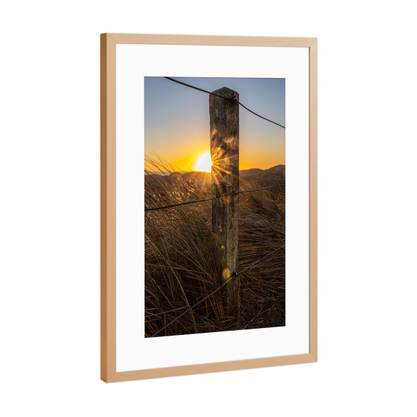 Poster mit Rahmen Kupfer "Sonnenuntergang in den Dünen" artboxONE - Reise / Strand und Meer