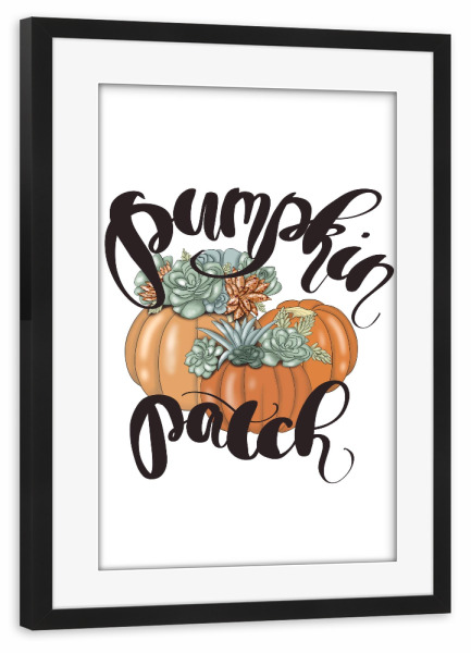 Poster mit Rahmen schwarz "Kürbisbeet" artboxONE - Festivals,Halloween