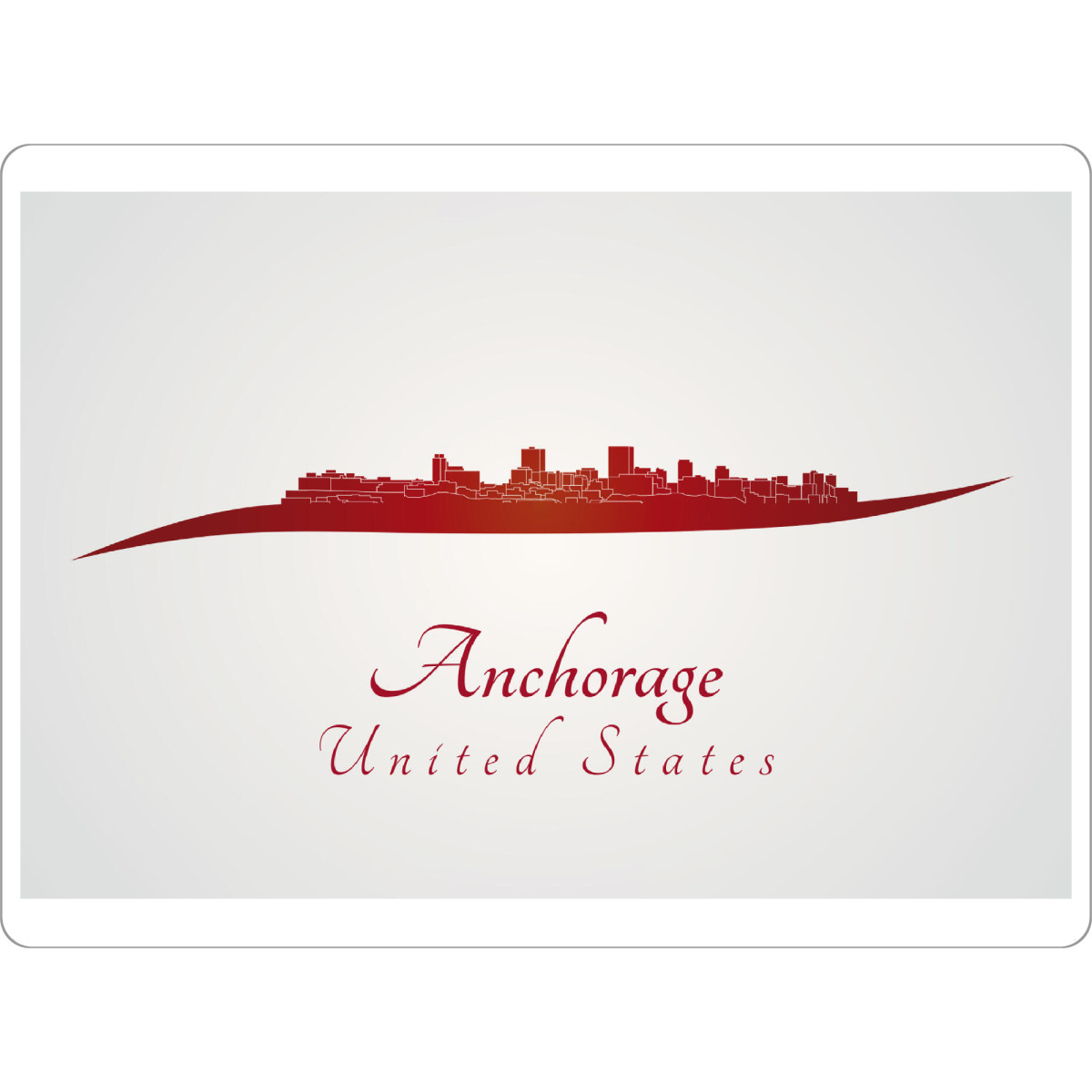 Tischset "Anchorage-Skyline in Rot" artboxONE - Städte - Skyline,Stadt,Denkmäler,Metropole,Reise,Tourismus,Geschenk,Rot,Anchorage - Bild skyline
